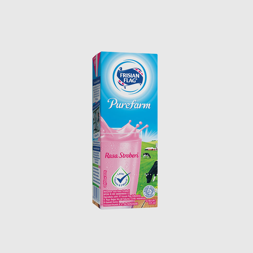 FRISIAN FLAG SUSU UHT STRAWBERRY 225 ML (ISI 36 PER KARTON)